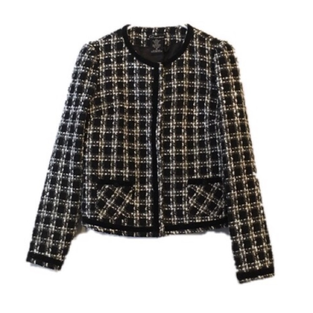 Cr Signature Woven Front Button Woolblend Jacket - image 1